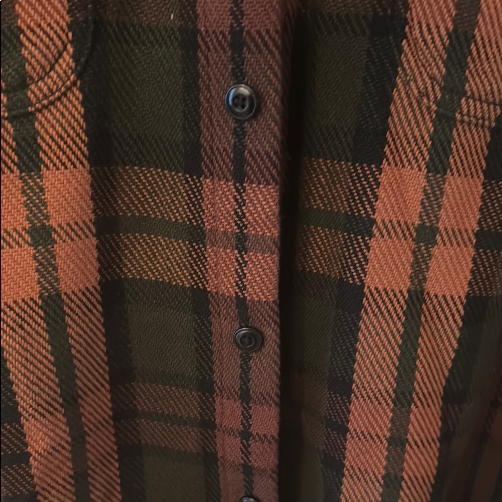 Outerknown Men's Plaid Blanket Shirt - Black and Brown - Picture 7 of 10